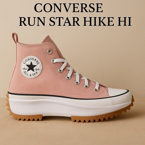 Converse Run Star Hike Hi Himalayan Pink Canvas Sneakers Women’s 10.5 / Men’s 9 - Picture 1 of 10
